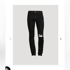 Paige Black Denim Distressed Skinny Jeans - Verdugo Ankle | 0